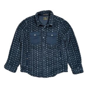 LL Bean x Todd Snyder Hi Pile Sherpa Fleece Birdseye Blue Shacket Mens Large